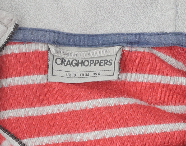 Craghoppers Women's Red Striped Pullover Hoodie Size 10