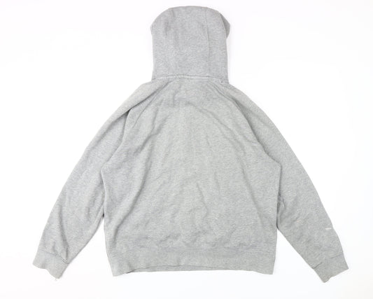 Nike Men's Grey Hoodie, Large, Logo, Fleece, Drawstring
