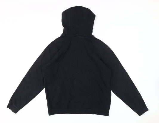Nike Men's Black Pullover Hoodie M - Logo Accent & Pockets