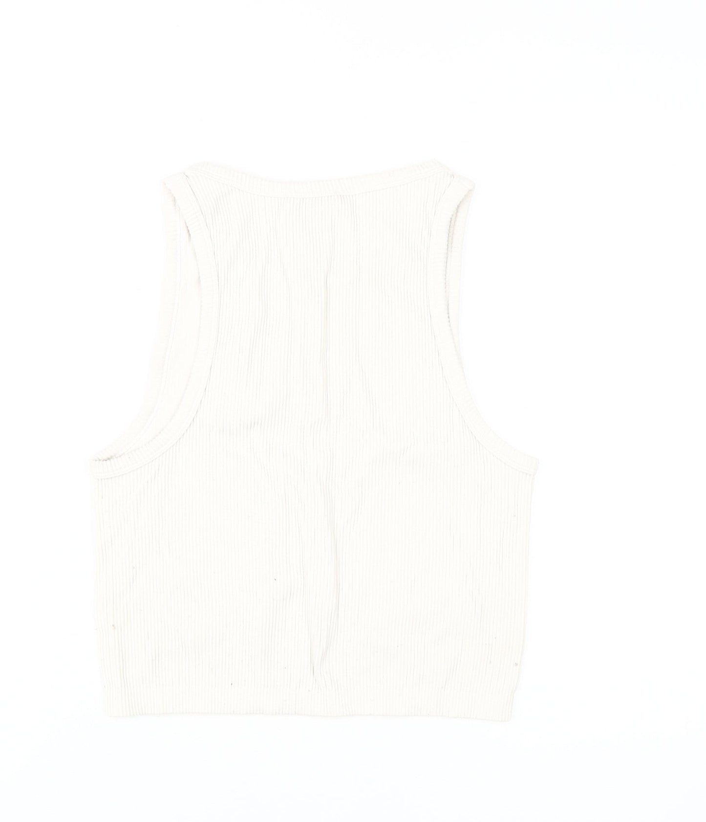 Stradivarius Women's White Sleeveless Tank Top L