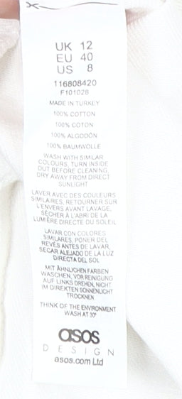ASOS Design Women's White Bodycon Dress Size 12