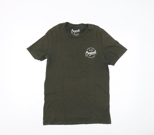 Mens UK Size S JACK & JONES Green Cotton T-Shirt