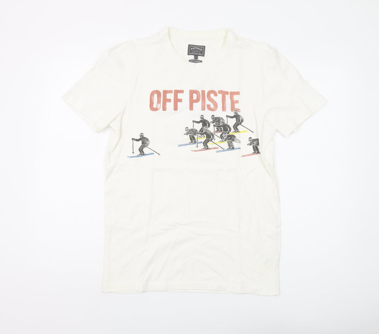 FatFace Men's White Ski Graphic T-Shirt S