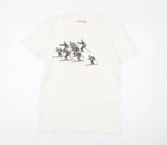 FatFace Men's White Ski Graphic T-Shirt S