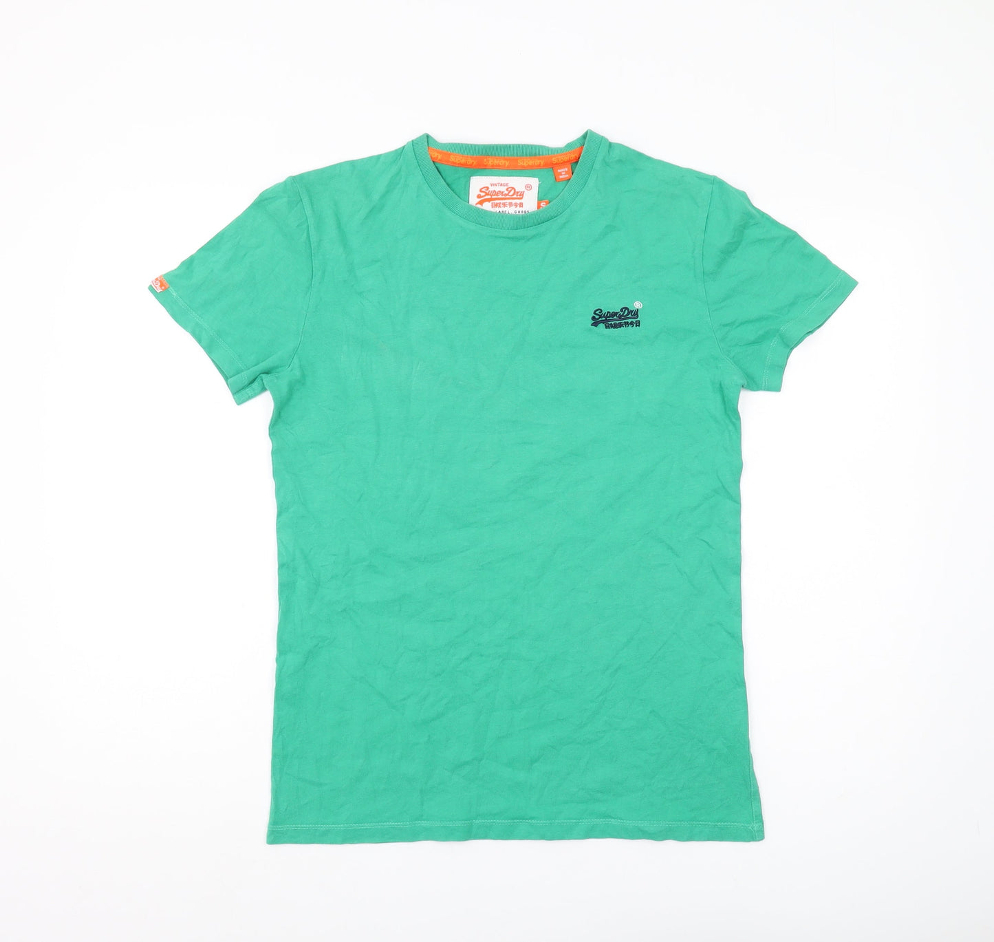 Superdry Men’s Green S T-Shirt, Short Sleeve, Cotton, Logo