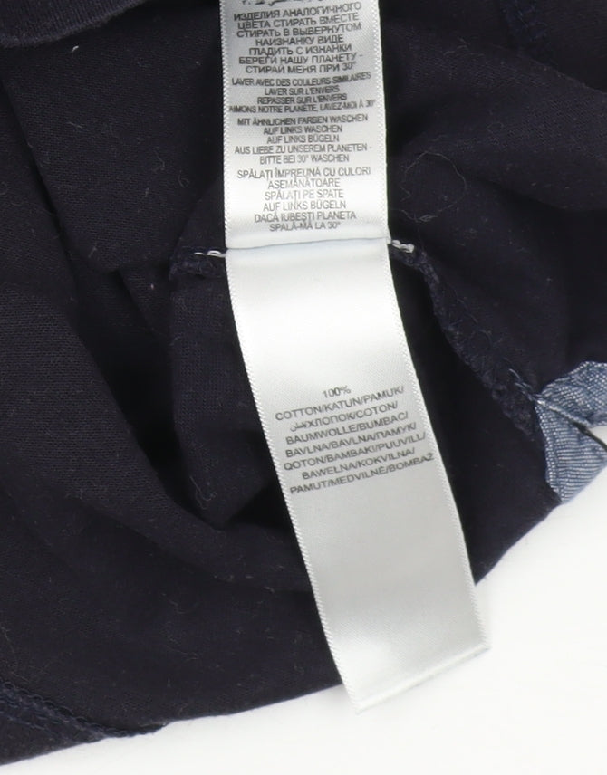 Brand and care label for J By Jasper Conran Men's Blue Polo Shirt M