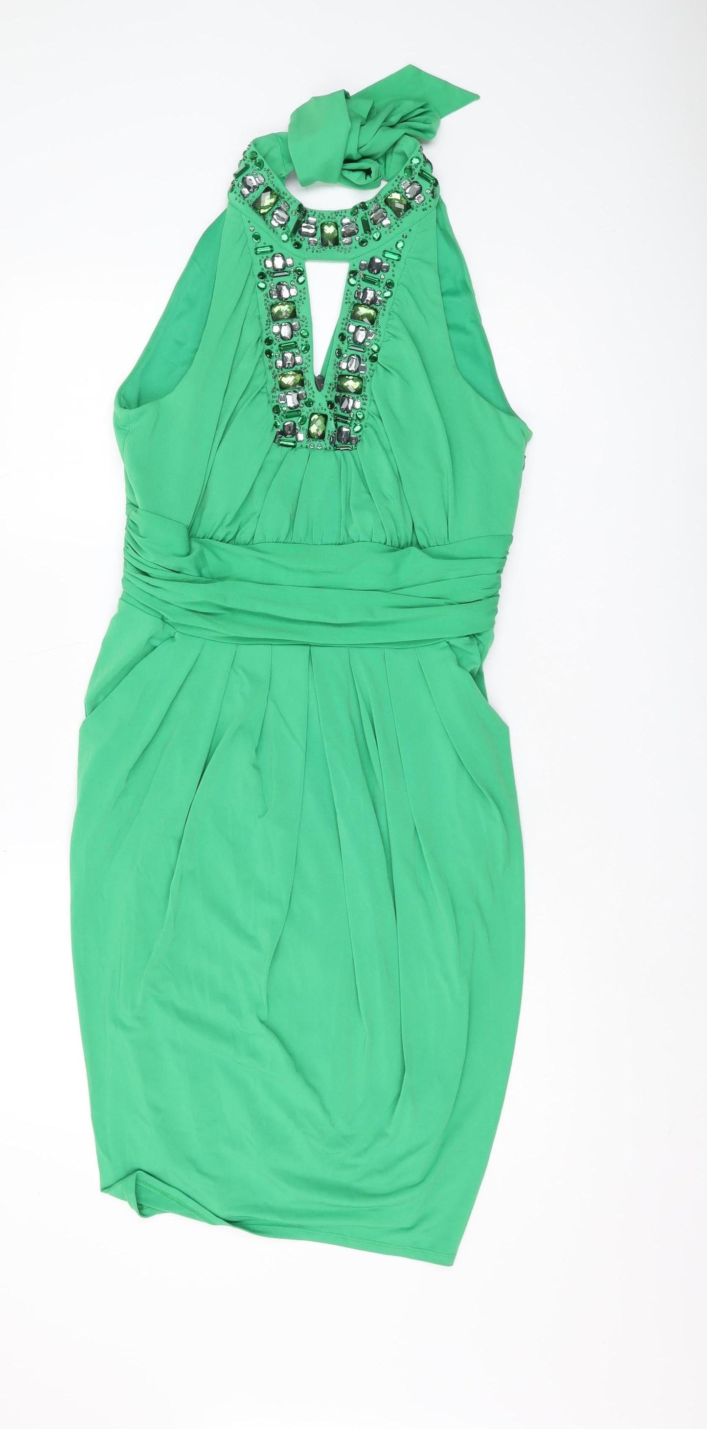 Alexon Women's Green Blouson Party Dress Size 14