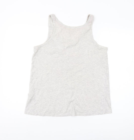 Womens UK Size 10 Nickelodeon Grey Cotton Blend Tank