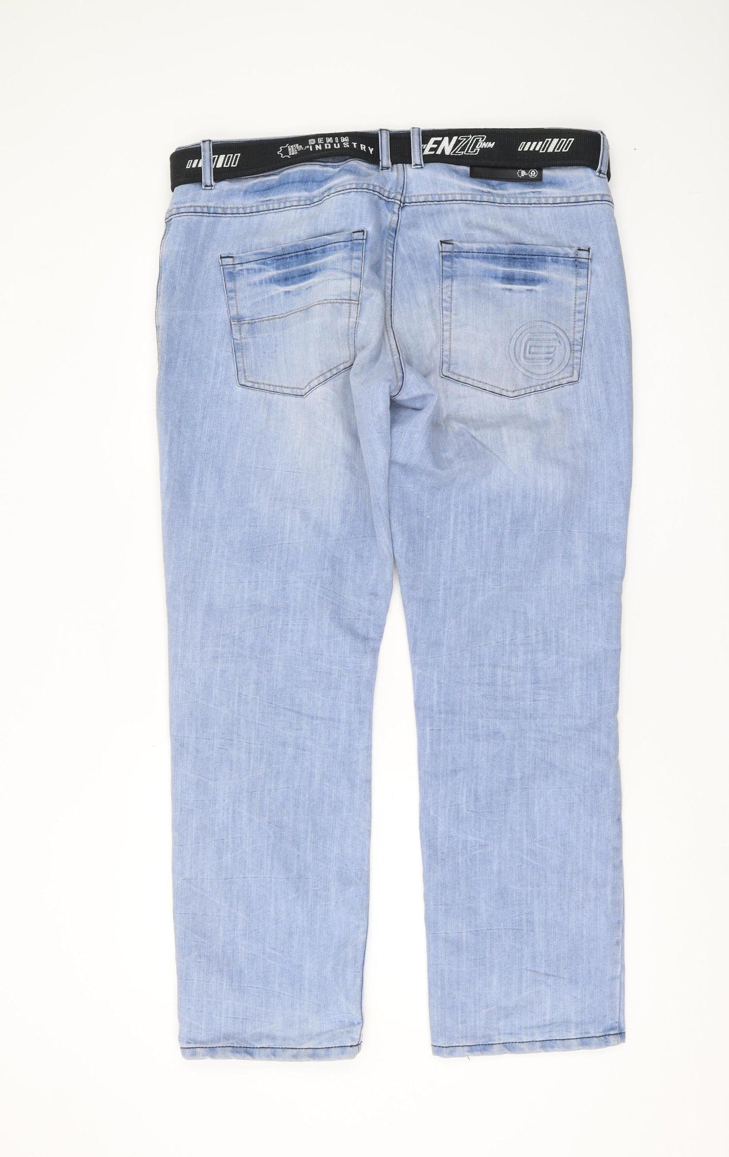 Enzo Men's Light Blue Straight Jeans 36S
