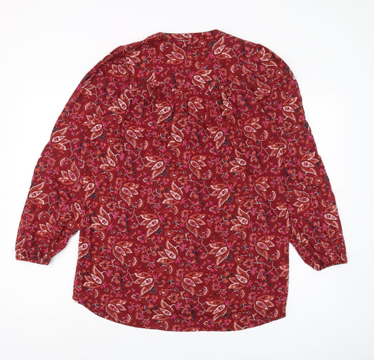 Fat Face Women's Red Floral Blouse Size 8