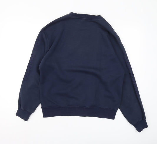 Fila Men's Blue Sweatshirt M Pullover Logo Crew Neck