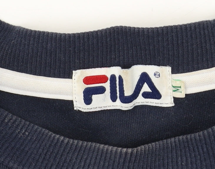 Fila Men's Blue Sweatshirt M Pullover Logo Crew Neck