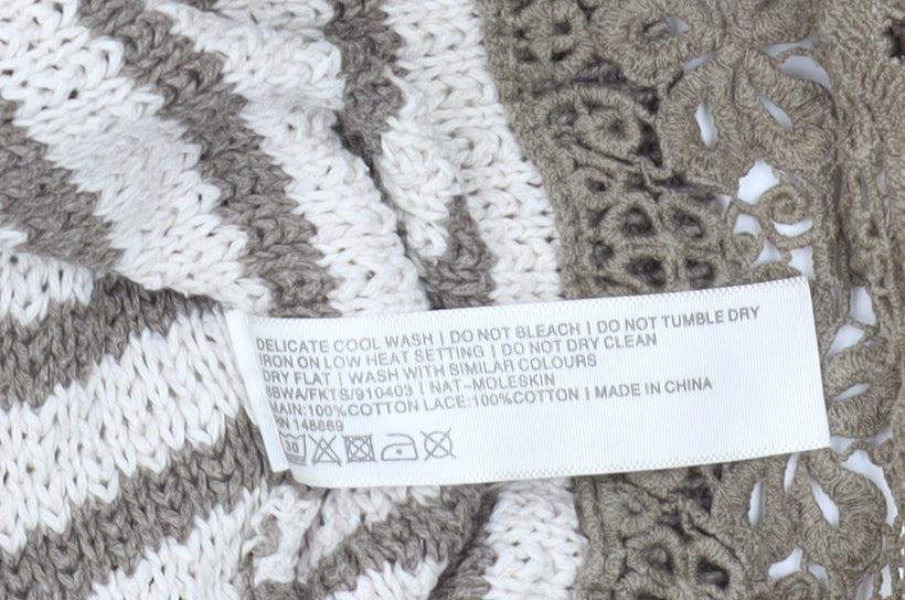 FatFace Women's Brown Striped Pullover Jumper Size 8