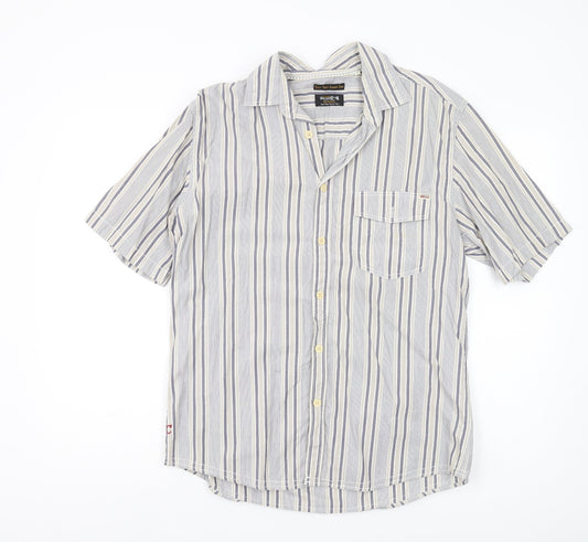 Jack & Jones Men's Beige Striped Cotton Shirt, S/S