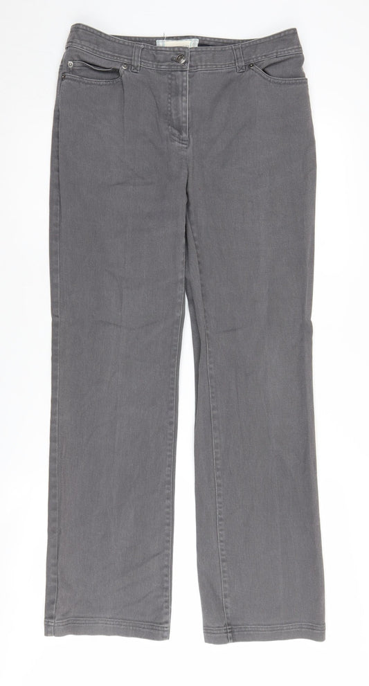 Laura Ashley Women's Grey Straight Jeans, Size 12