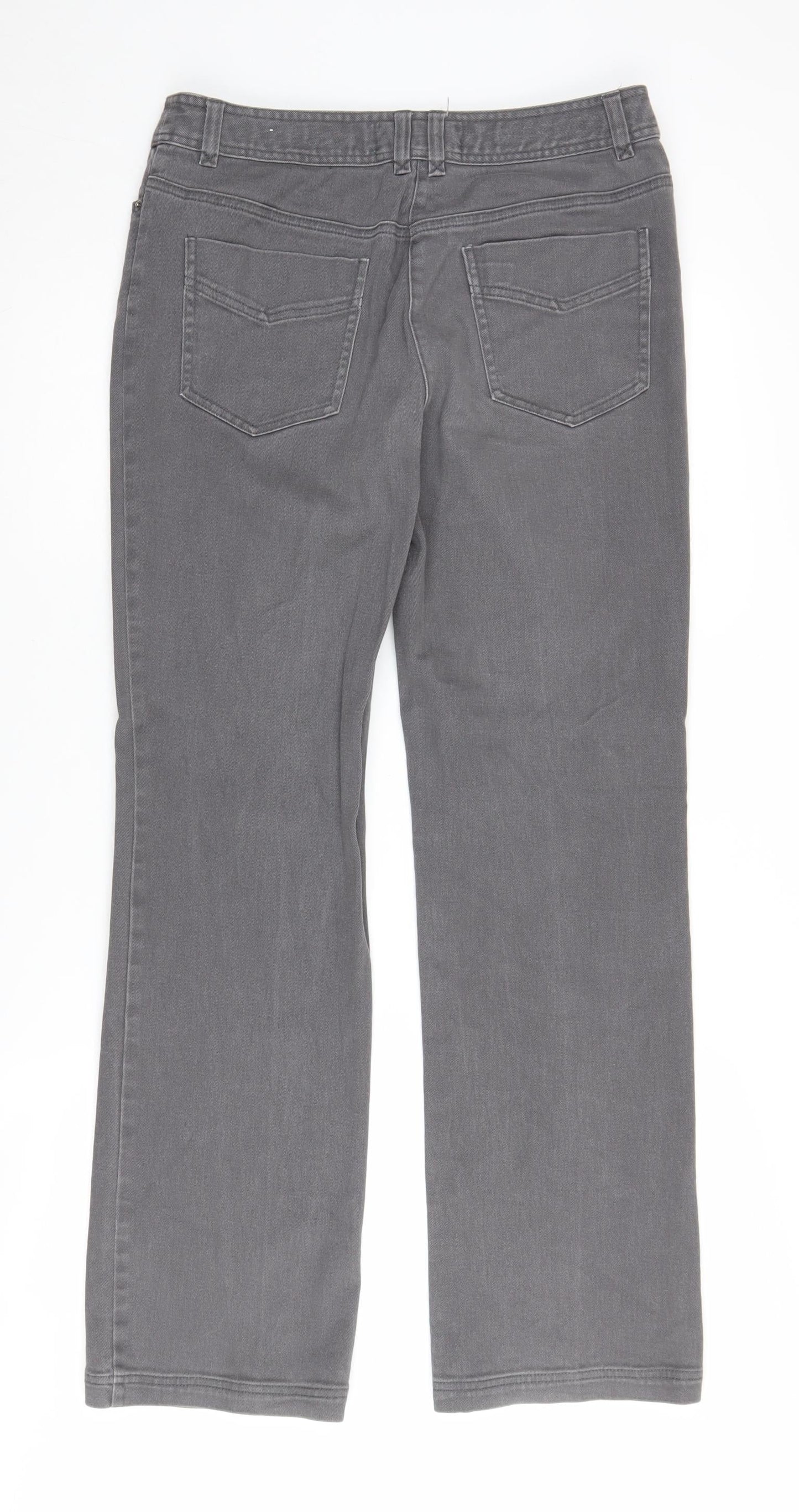 Laura Ashley Women's Grey Straight Jeans, Size 12