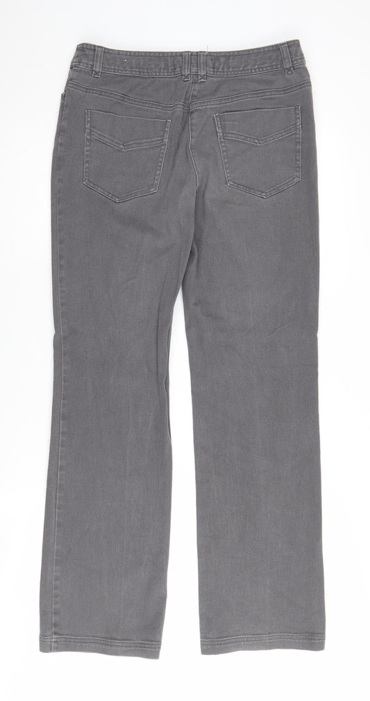 Laura Ashley Women's Grey Straight Jeans, Size 12