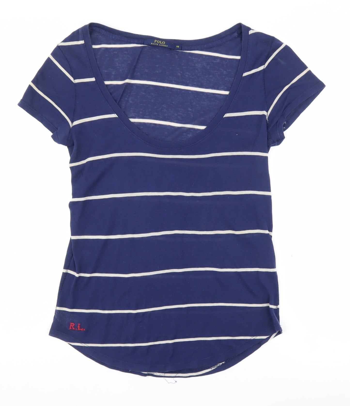 Polo Ralph Lauren Women's Blue XS Striped T-Shirt