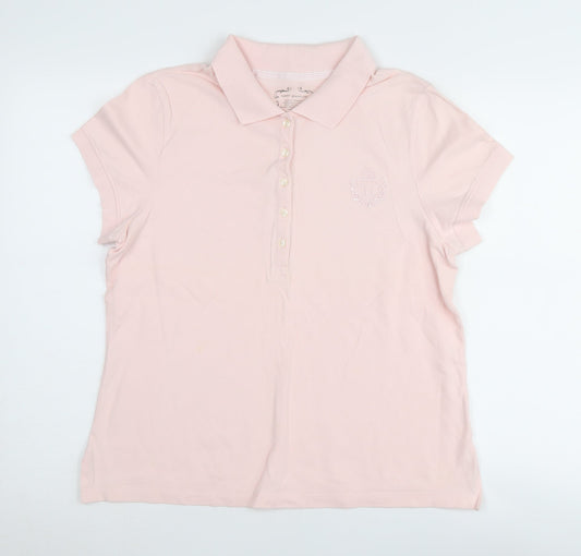 Tommy Hilfiger Women's Pink Polo Shirt L