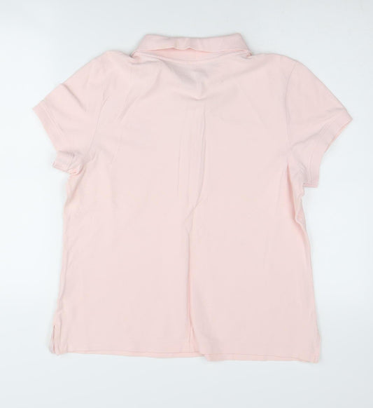 Tommy Hilfiger Women's Pink Polo Shirt L