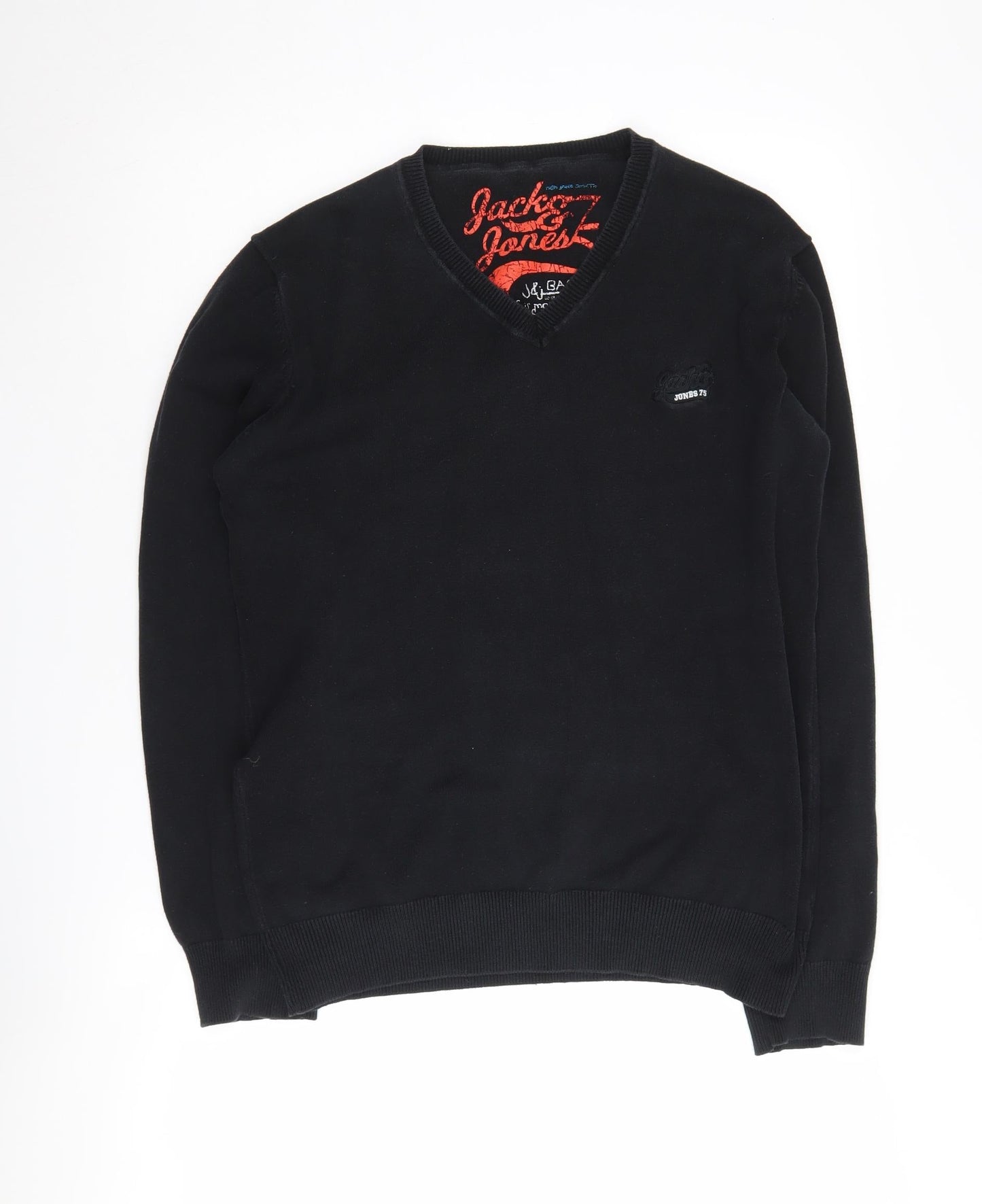 Jack & Jones Men’s Black V-Neck Pullover Jumper L