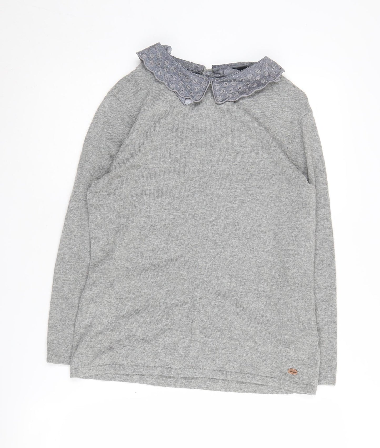 White Stuff Women's Grey Collared Pullover Jumper Size 10