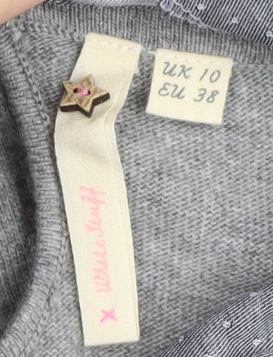White Stuff Women's Grey Collared Pullover Jumper Size 10