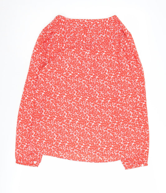 Dockers Women's Red Floral Blouse, Small, Long Sleeve