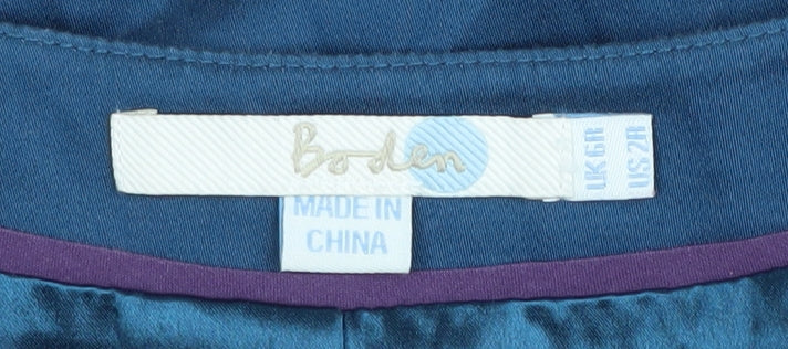 Boden Women's Blue Shift Dress Size 8 Beaded Accent