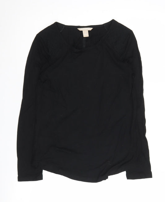 Womens UK Size S Banana Republic Black Viscose Blend Blouse