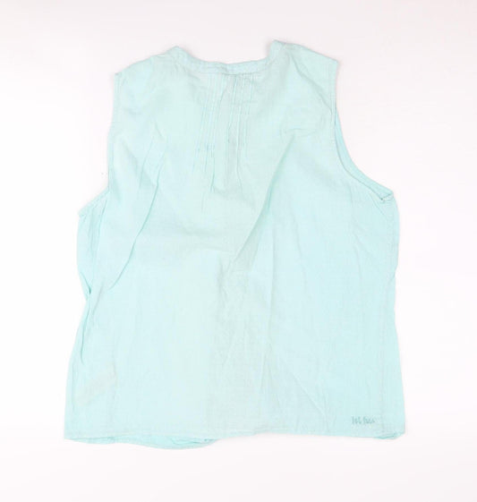 Fat Face Women's Blue Sleeveless Blouse Size 12