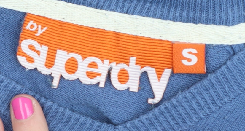 Superdry Men's Blue V-Neck Pullover Jumper - S