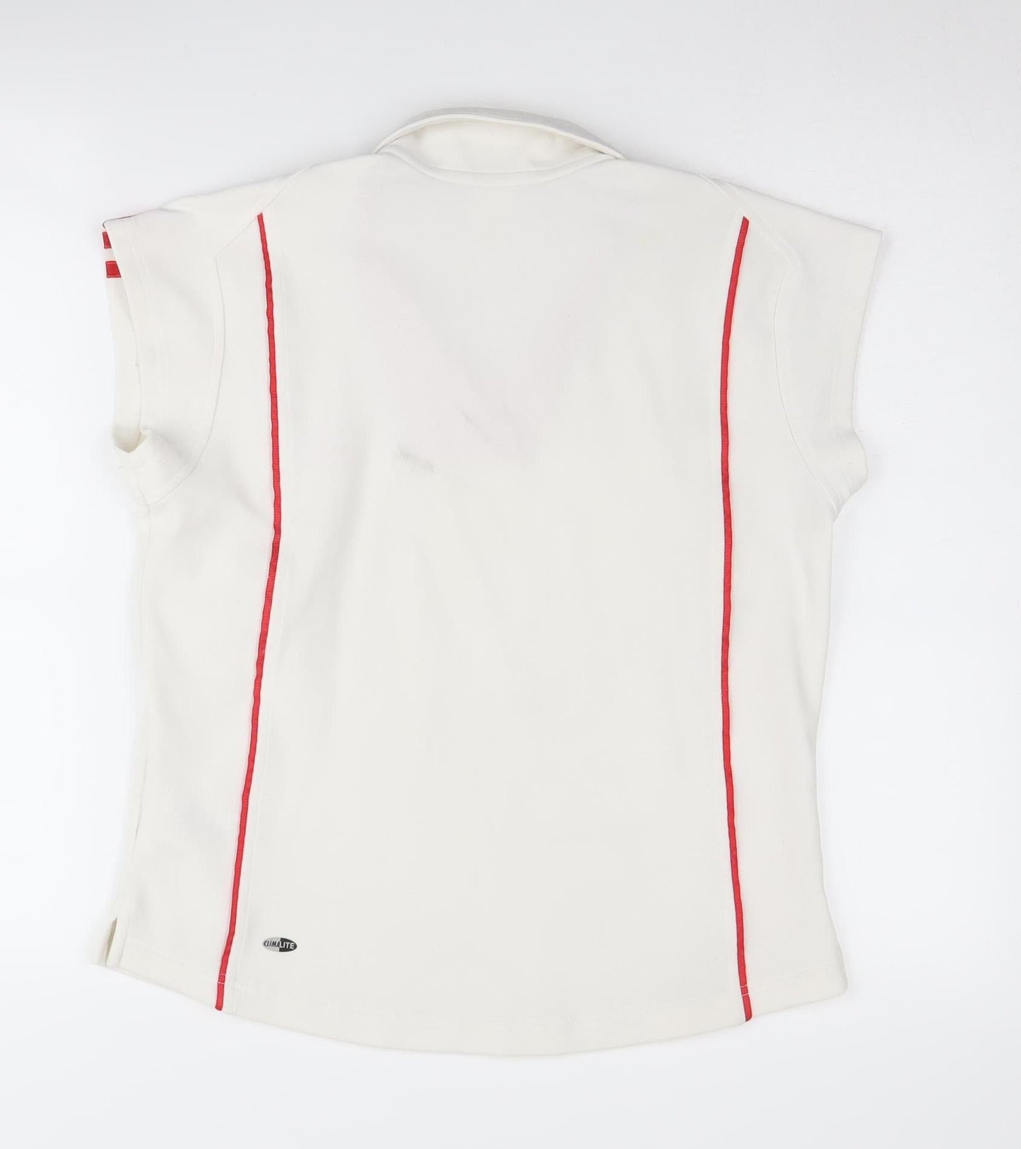 Adidas Women's White Polo Shirt - Size 16, Breathable Stretch