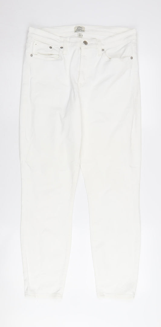 Additional front view of J.Crew Women’s White Skinny Jeans, size UK 31, High Rise
