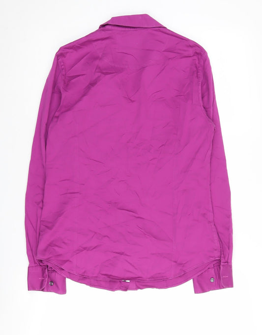 Charles Tyrwhitt Women's Purple Button-Up Shirt