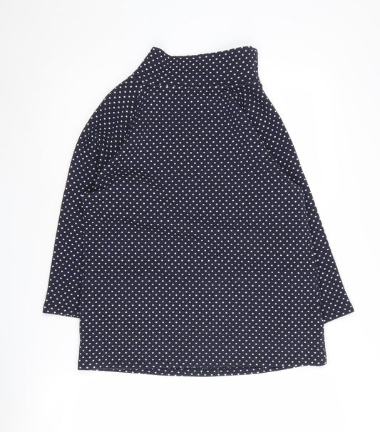 Laura Ashley Women's Black Polka Dot High Neck Jumper