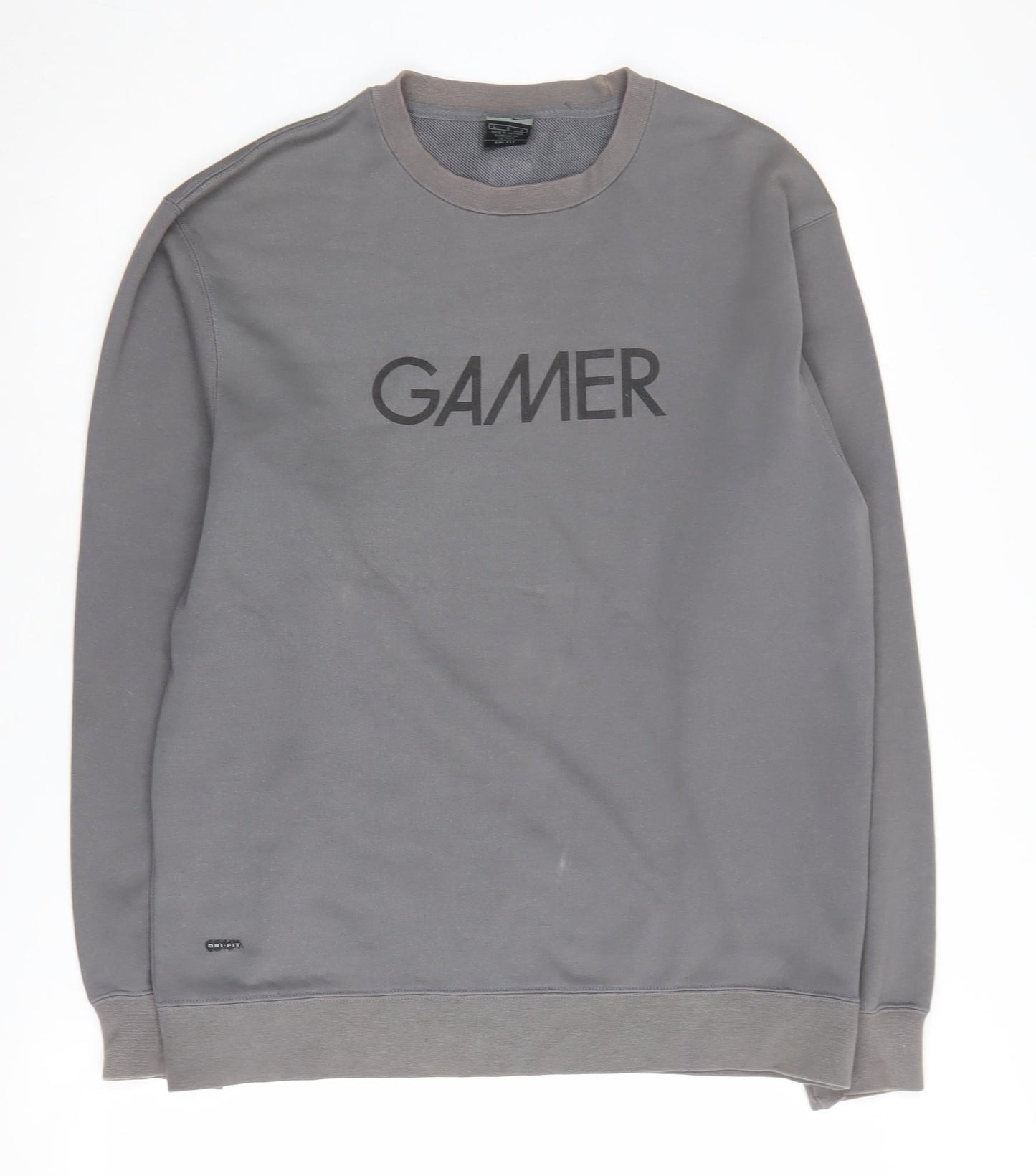 Nike Men's Grey Gamer Graphic Sweatshirt L