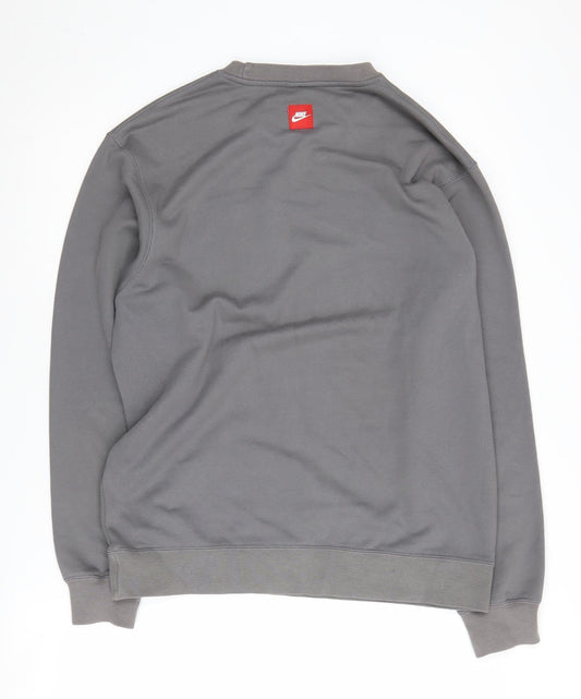 Nike Men's Grey Gamer Graphic Sweatshirt L