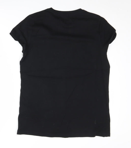 Asics Men's Black Graphic T-Shirt - M, Crew Neck