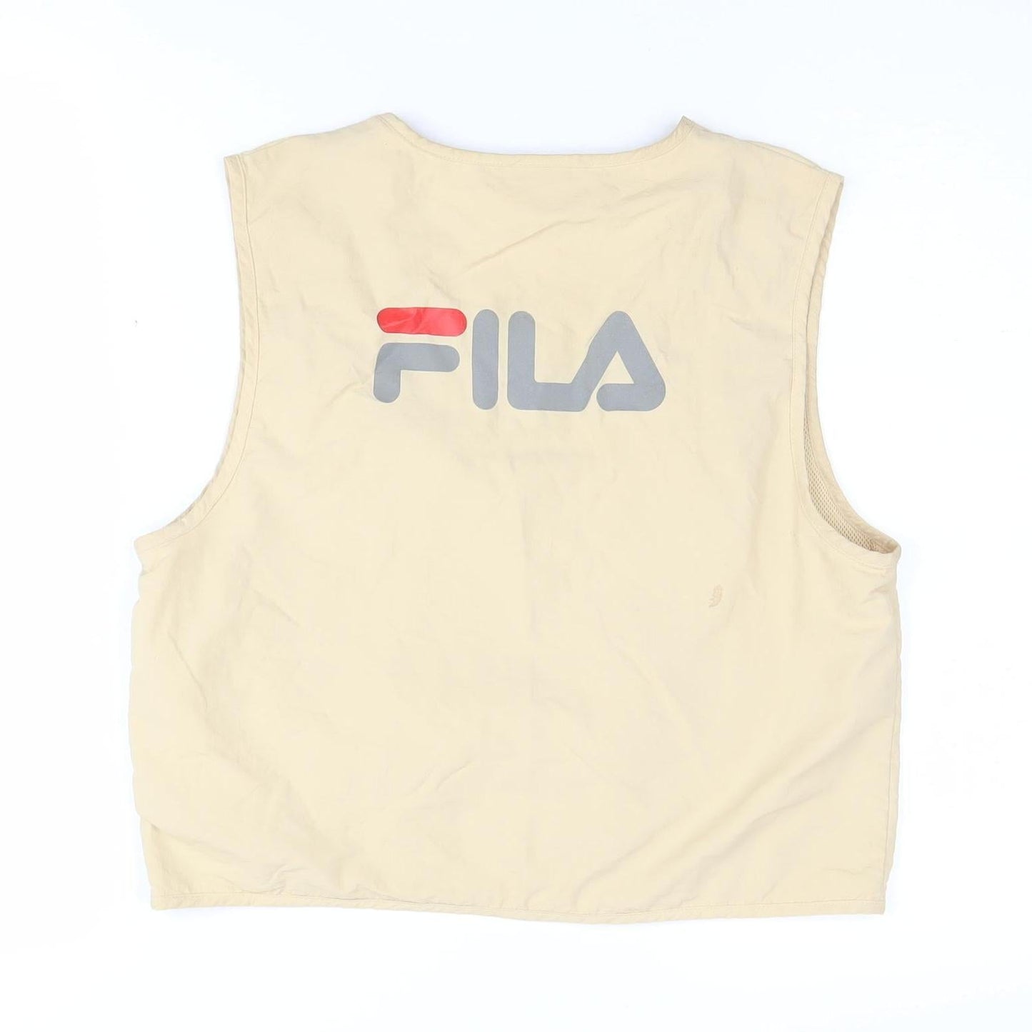 Fila Men's Beige Waistcoat M - Casual Travel Zip Vest