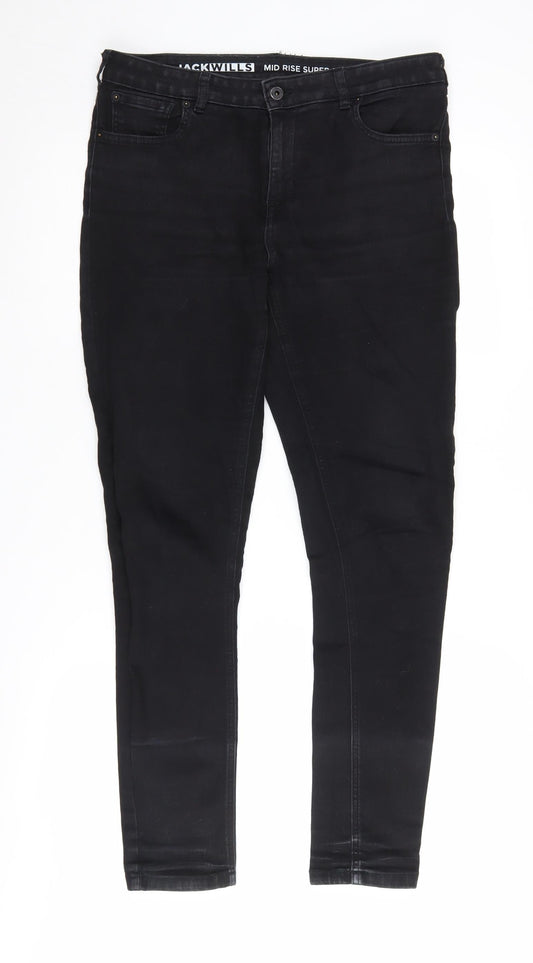 Jack Wills Women’s Black Skinny Jeans Size L
