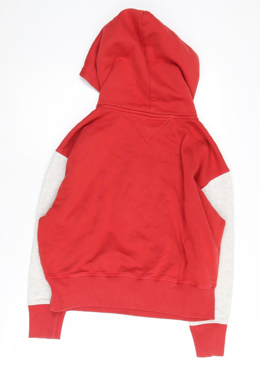 Tommy Jeans Women's Red Pullover Hoodie Small