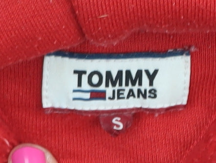 Tommy Jeans Women's Red Pullover Hoodie Small