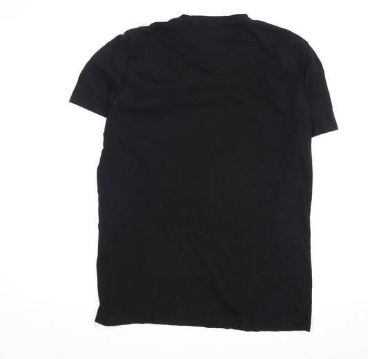 AllSaints Men's Black T-Shirt Short Sleeve Logo