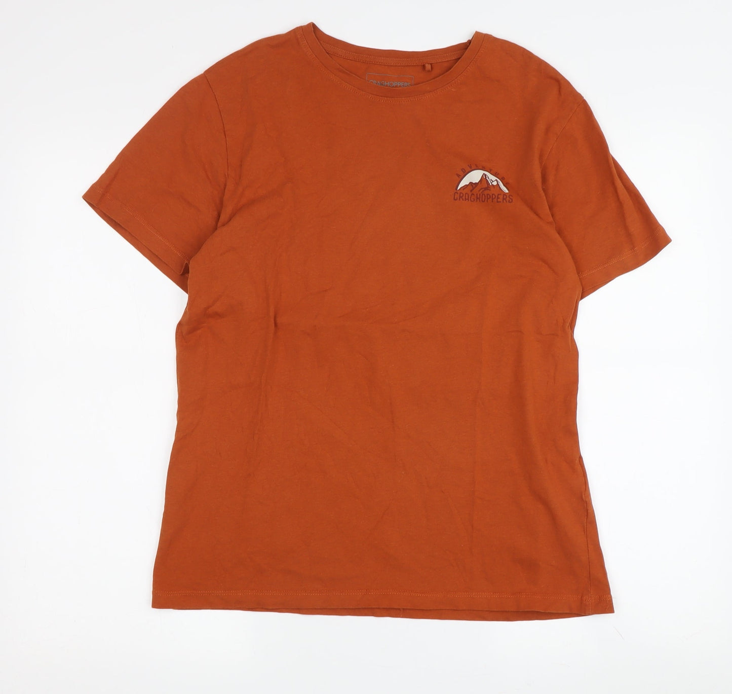 Craghoppers Men's Orange Graphic Print T-Shirt S Regular Fit