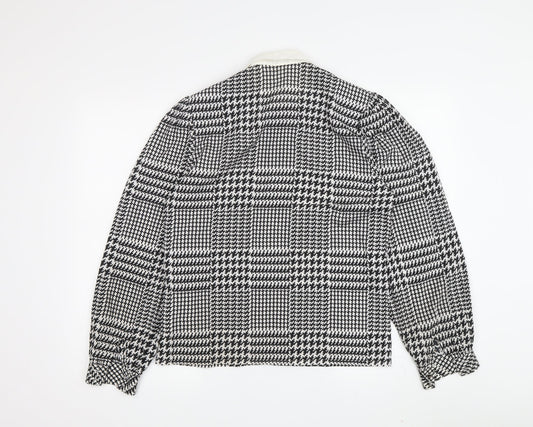 Windsmoor Women's Black Button-Up Houndstooth Shirt