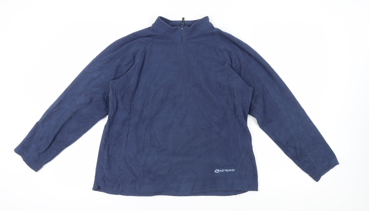 Sprayway Unisex Blue Fleece Sweatshirt Size 14 High Neck