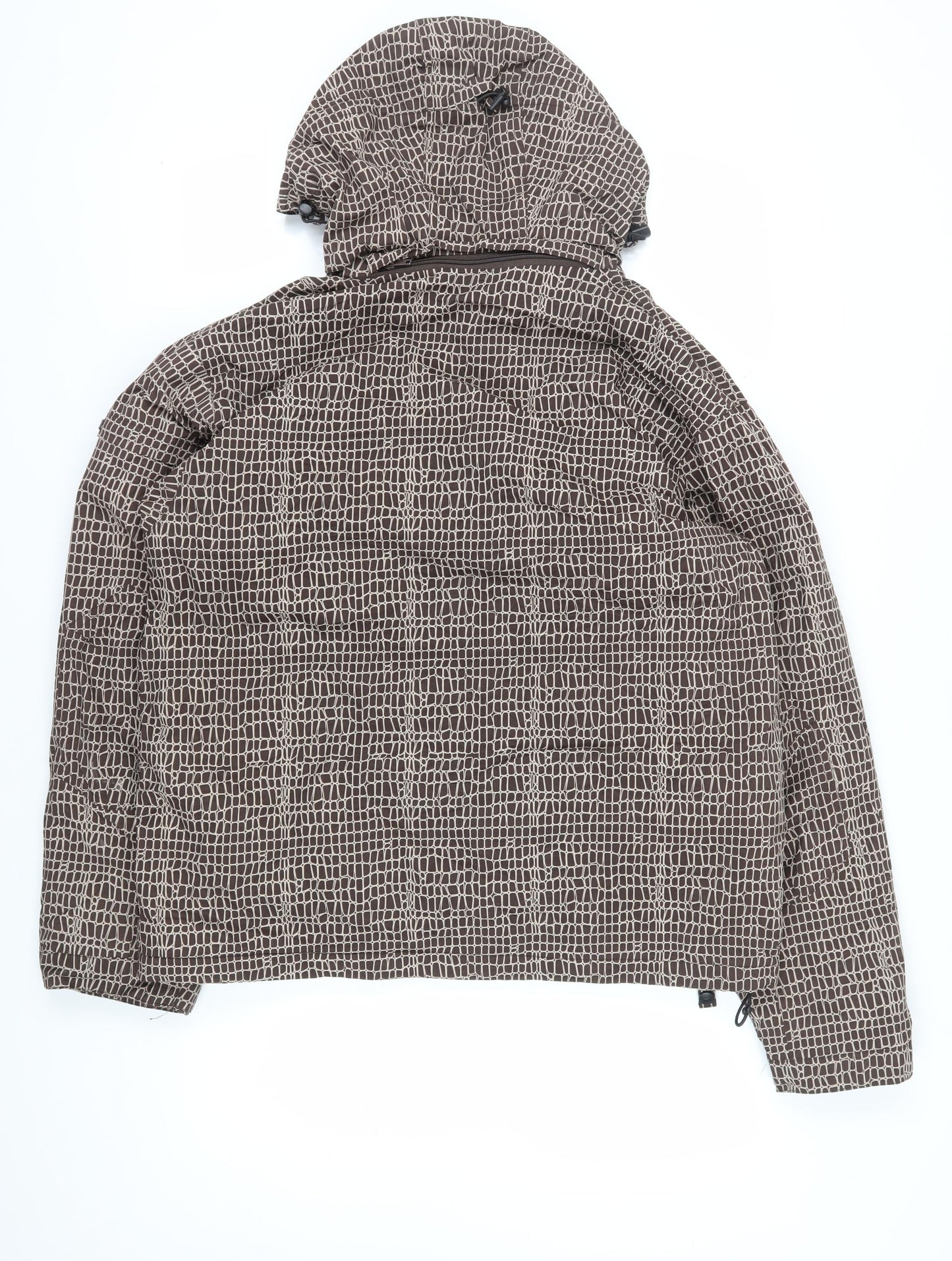 Trespass Men's Brown Geometric Rain Coat L Waterproof