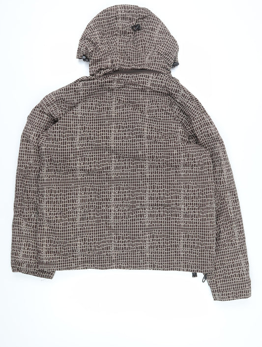 Trespass Men's Brown Geometric Rain Coat L Waterproof