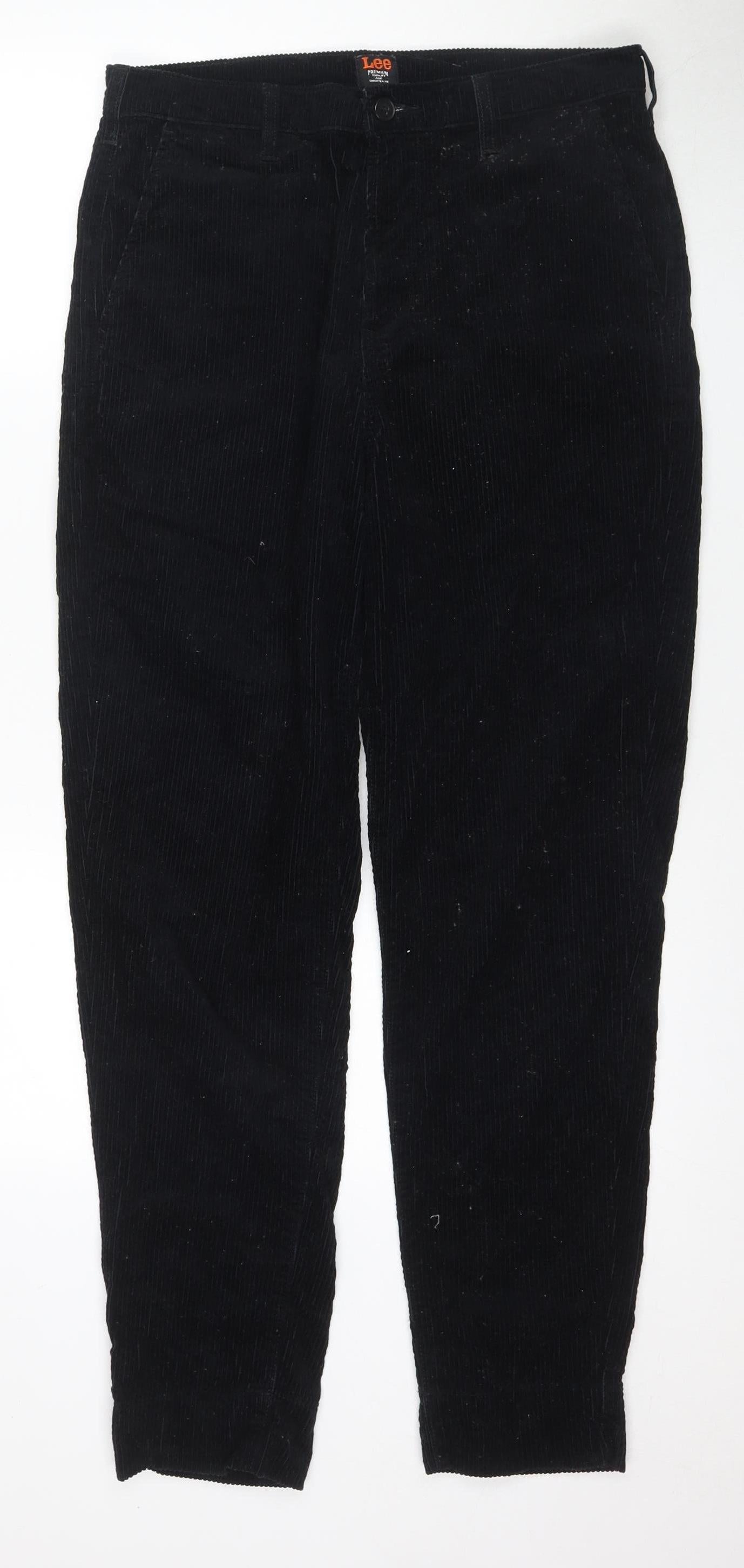 Lee Men's Black Corduroy Tapered Chino Trousers 31